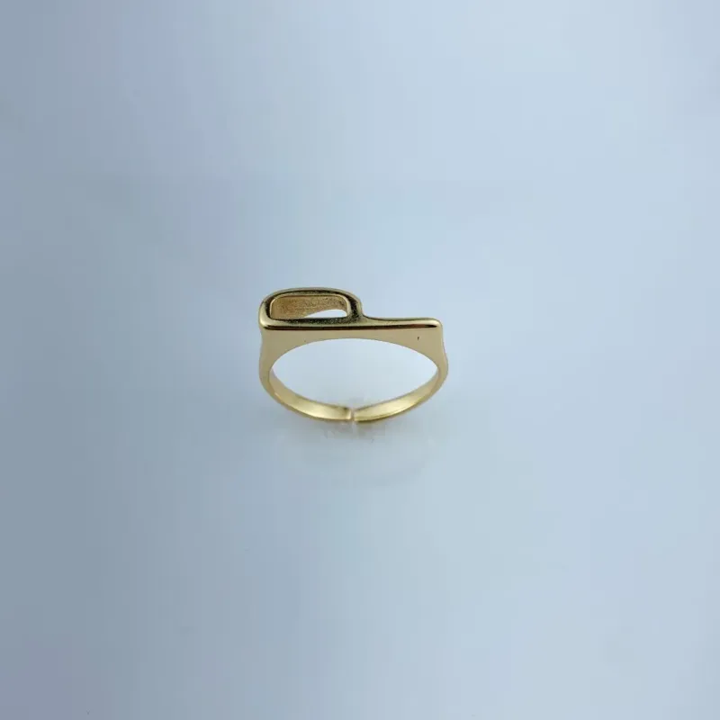 Anel Ajustável Letra P Folheado a Ouro 18k