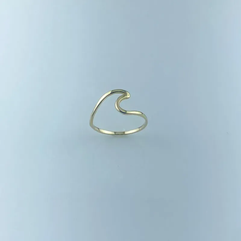 Anel  Aro de Onda Folheado a Ouro 18k