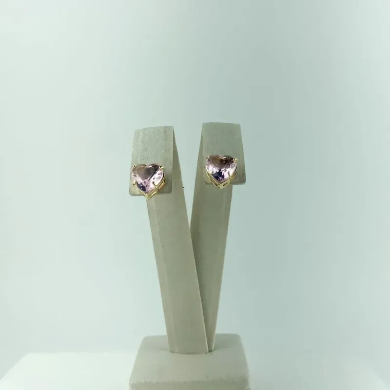 Brinco Design de Coração  Folheado a Ouro 18k