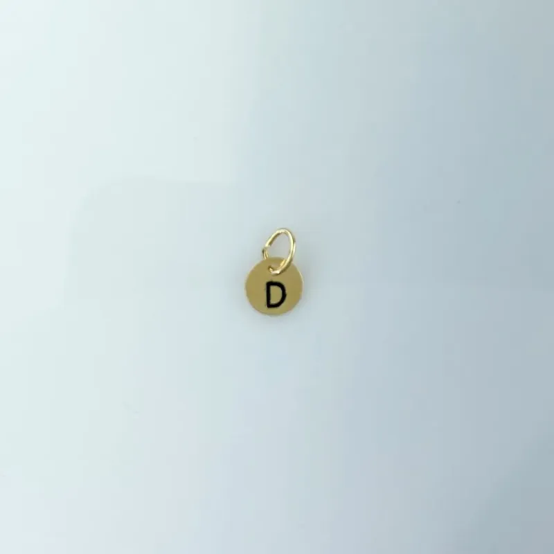 Pingente Letra D Folheado a Ouro 18k