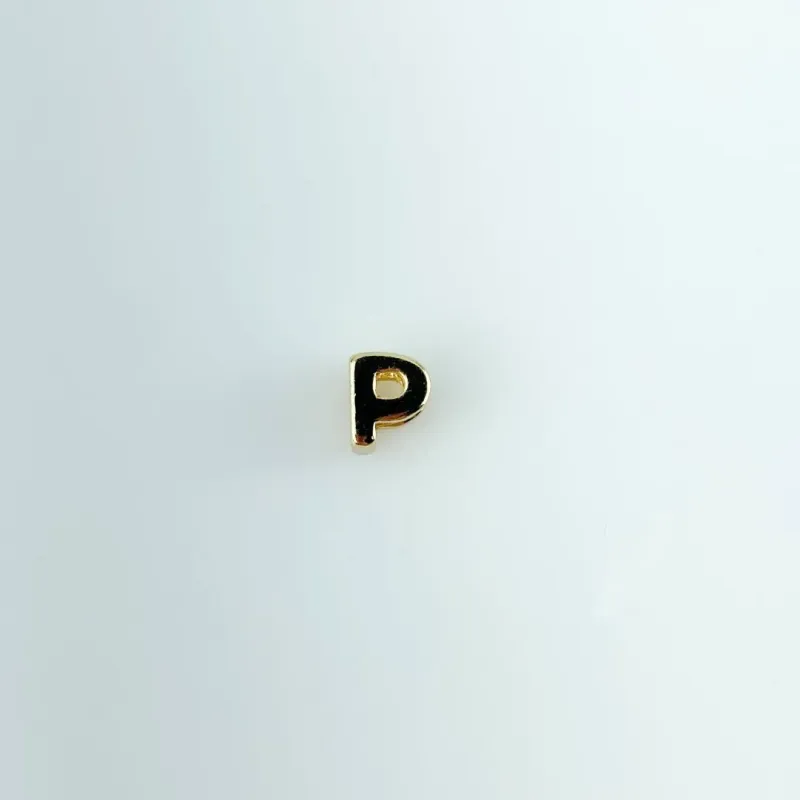 Pingente Letra P Dupla Folheado a Ouro 18k