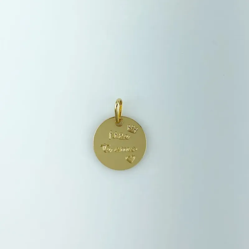Pingente Mãe Te Amo Folheado a Ouro 18k