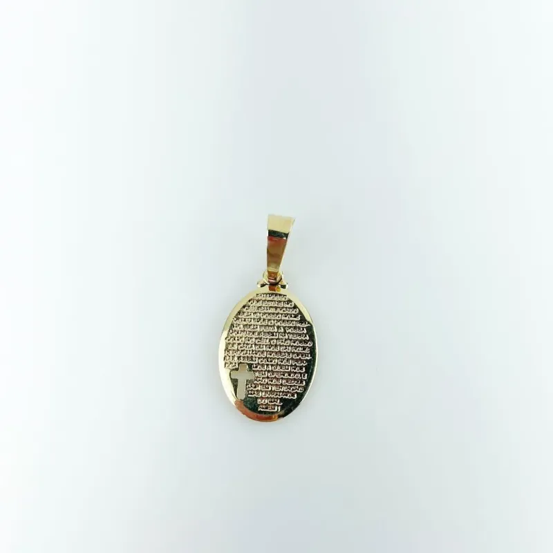Pingente Pai Nosso com Crucifixo Vazado Folheado a Ouro 18k