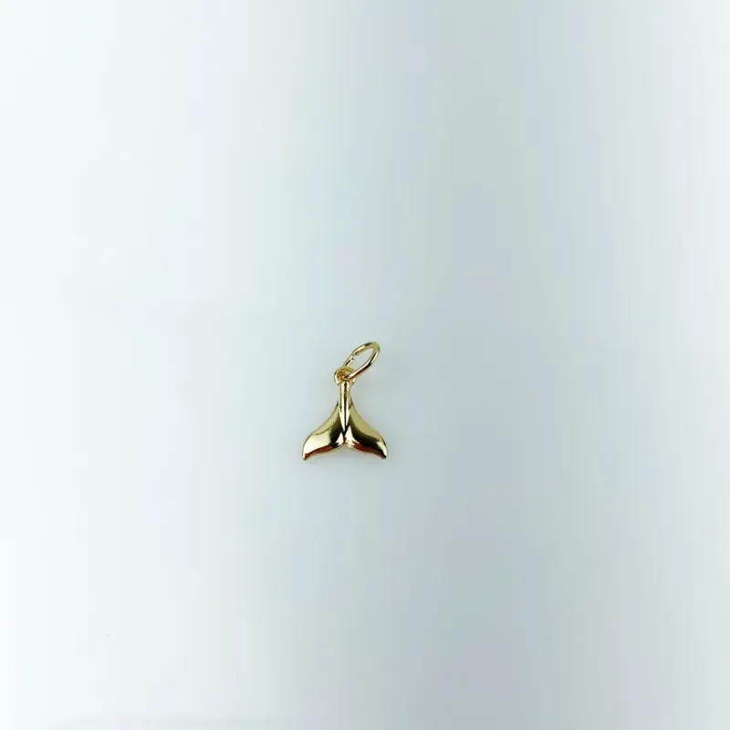 Pingente Rabo de Baleia Liso Folheado a Ouro 18k
