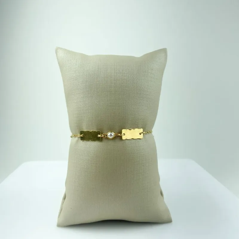 Pulseira Infantil Melindrosa com Pérola Folheado a Ouro 18k