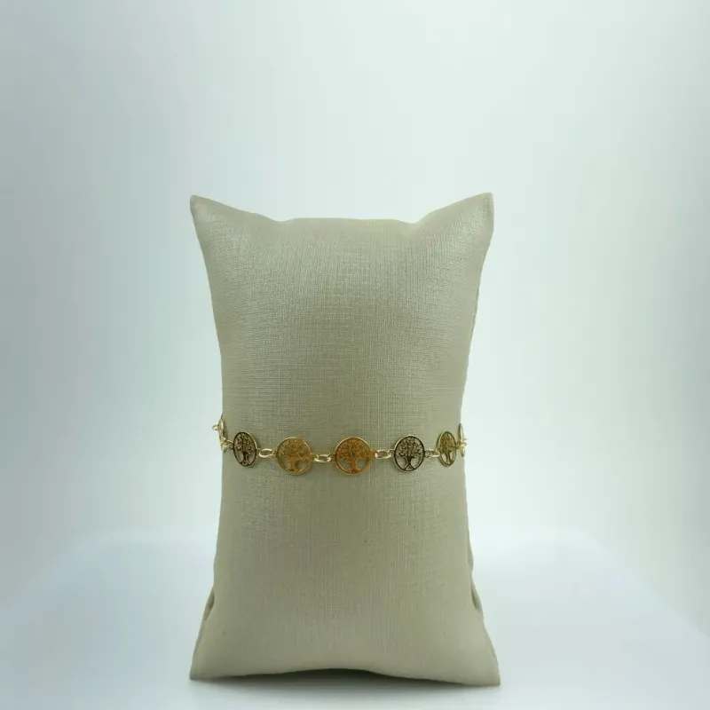 Pulseira Mini Árvores da Vida Folheado a Ouro 18k