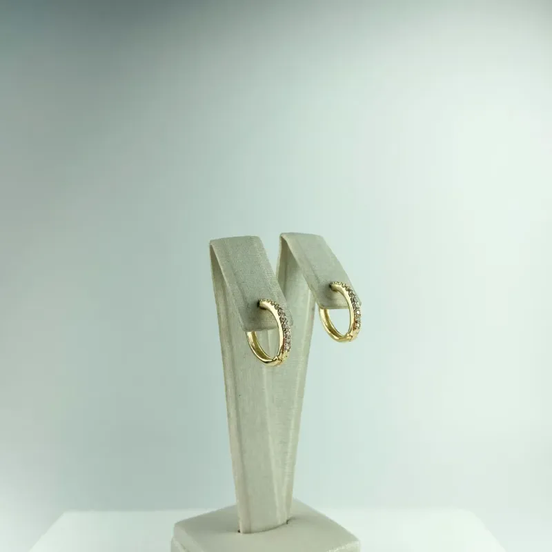 Brinco Argolinha com Zircônia Folheada a Ouro 18k