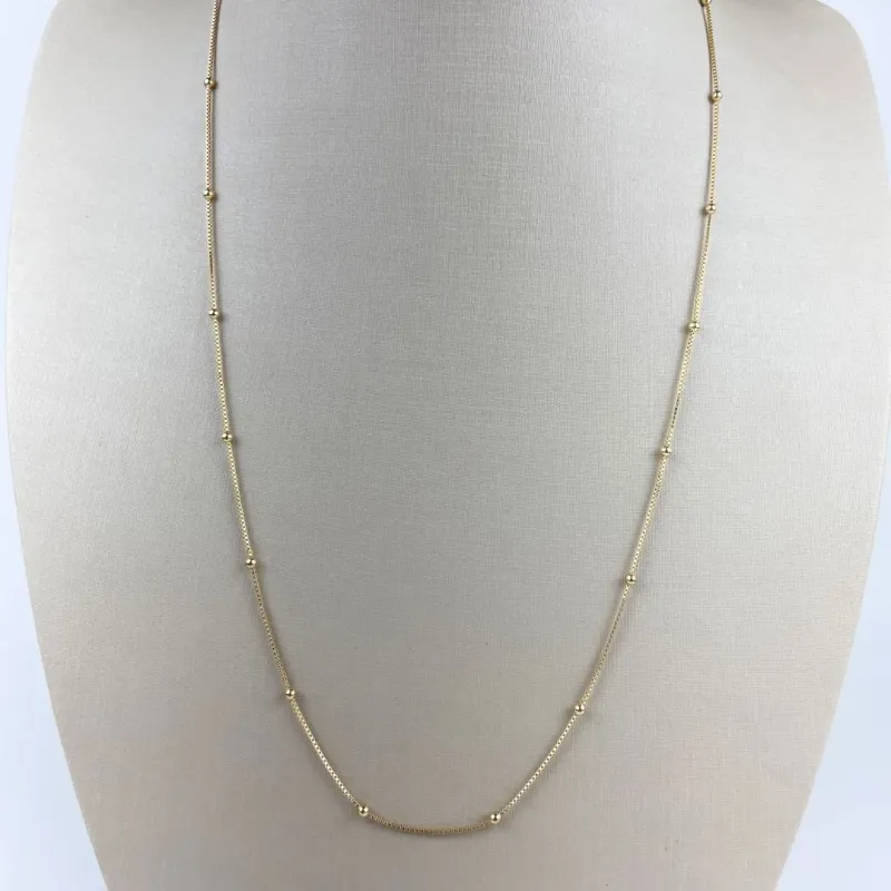 Colar Veneziana com Bolinhas Folheado a Ouro 18k