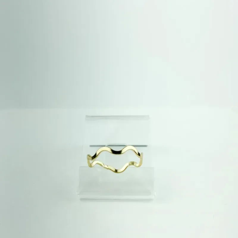 Anel Ondas em Aro Folheado a Ouro 18k