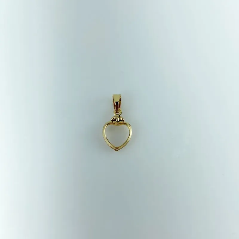 Pingente Coração Vazado Folheado a Ouro 18k