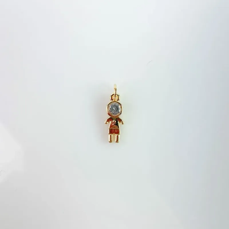 Pingente Menino Cabeça em Zircônia Folheado a Ouro 18k