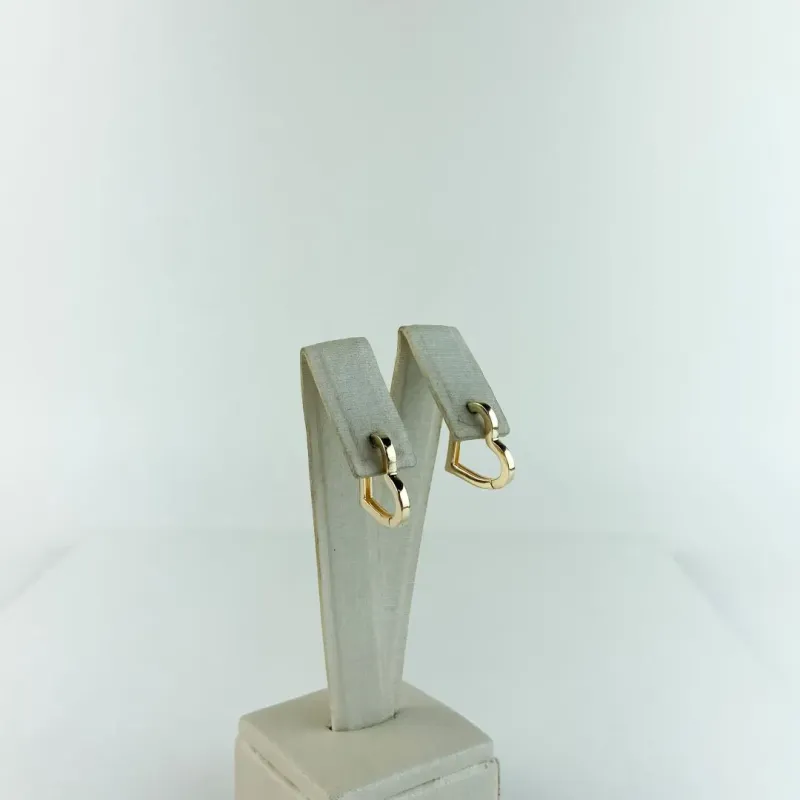 Brinco Argola Coração Vazado Liso Folheado a Ouro 18k