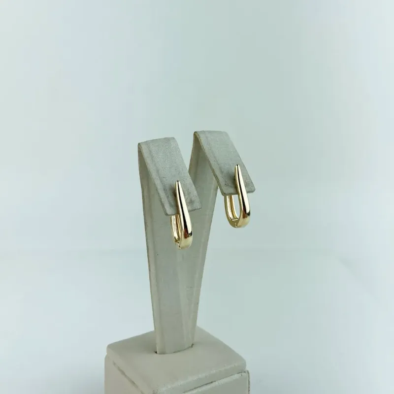 Brinco Argola Gota Lisa Folheado a Ouro 18 K