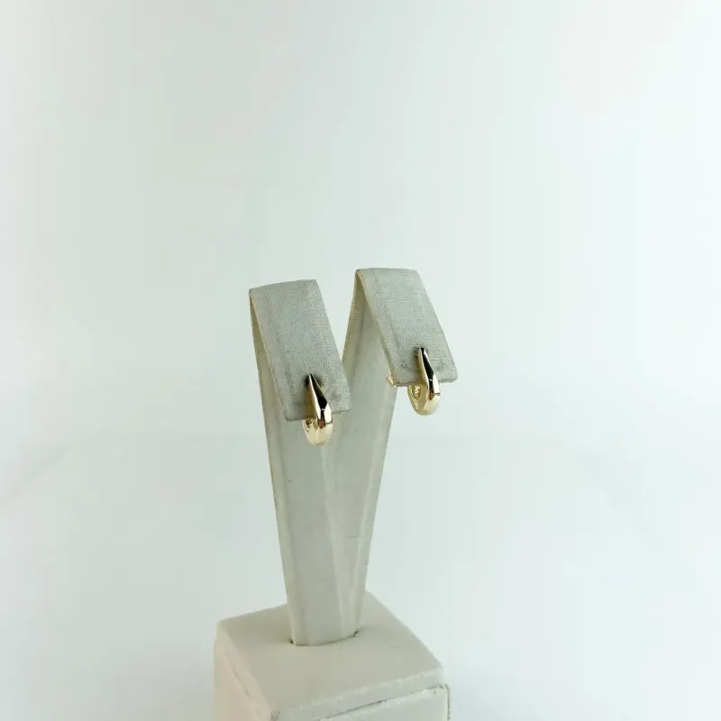 Brinco Gota Lisa Folheado a Ouro 18 K