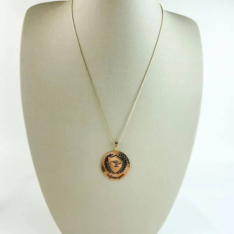 Colar Veneziana Profissões - Enfermagem - Folheado a Ouro 18k