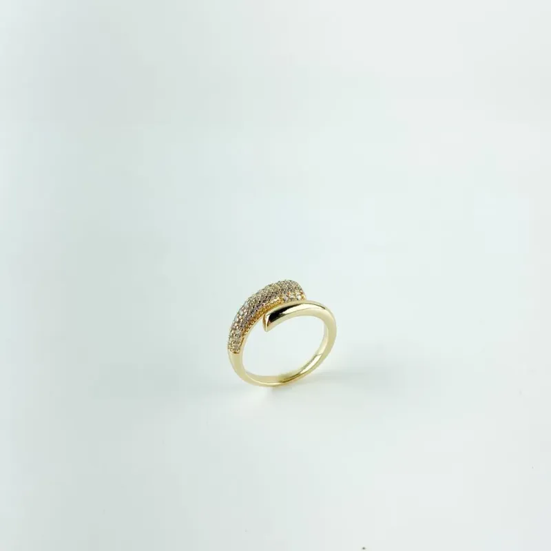 Anel Aro Duplo Liso em Zircônia Folheado a Ouro 18k