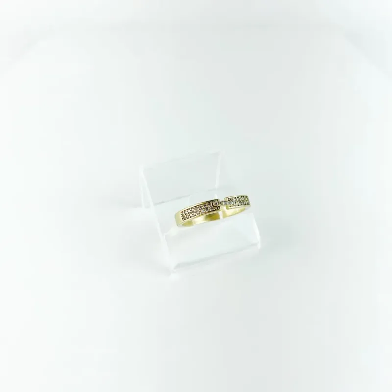 Anel Apardor em Zircônias Folheado a Ouro 18k