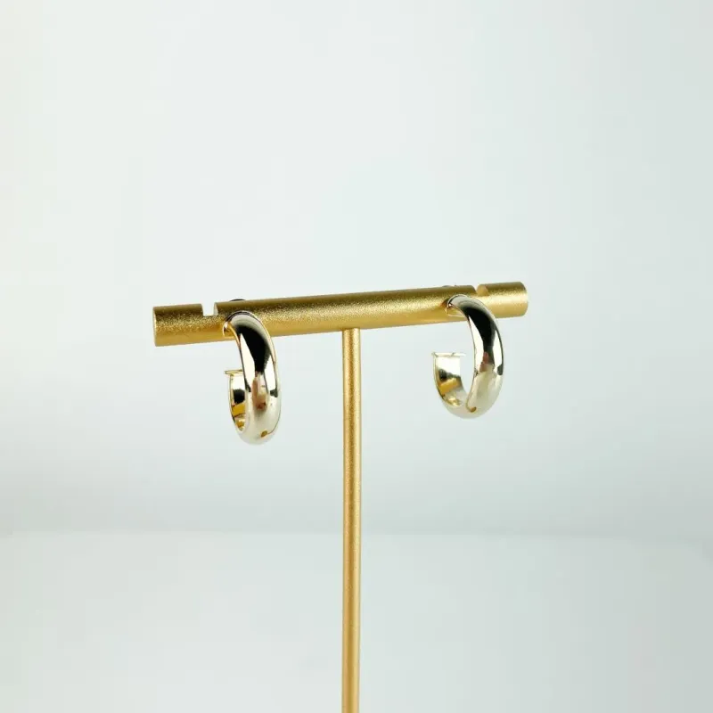 Brinco Argola Lisa Folheado a Ouro 18k