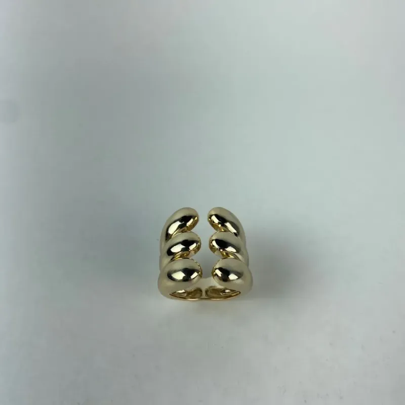 Anel Seis Gotas Lisas Folheado a Ouro 18k