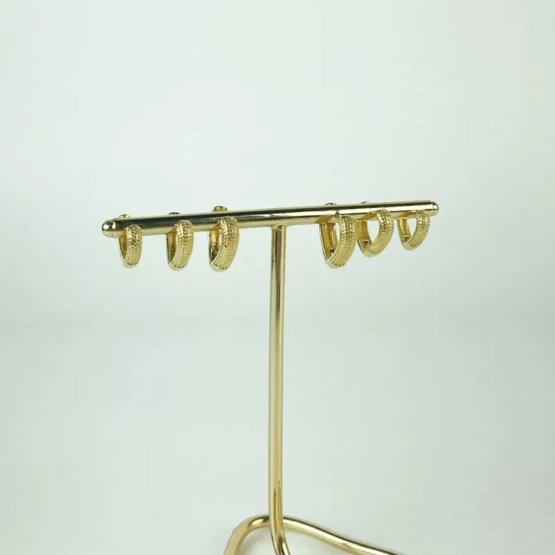 Brinco Trio Argola Coração Folheado a Ouro 18k