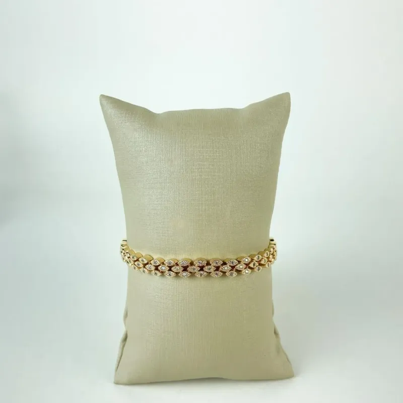 Pulseira Olhinhos em Zircônias Folheada a Ouro 18k