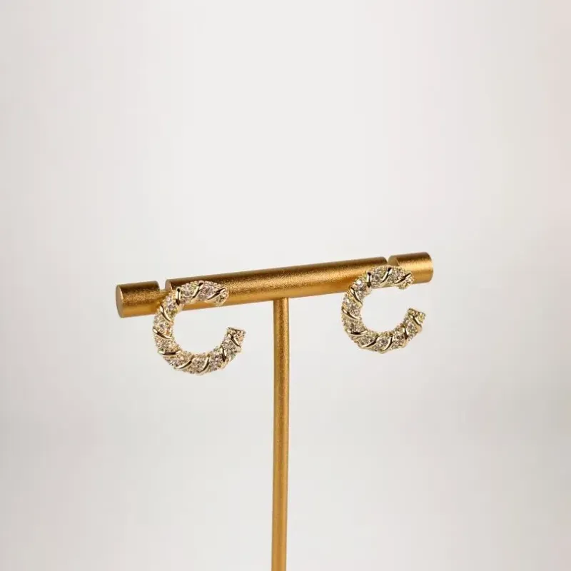 Brinco Argola Aberta em Zircônia Folheado a Ouro 18k