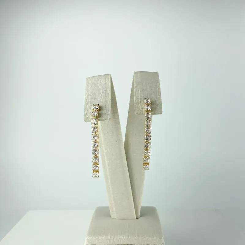 Brinco Riviera em Zircônia Folheado a Ouro 18k