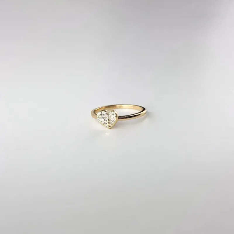 Anel de Coração em  Microzircônia Folheado a Ouro 18k