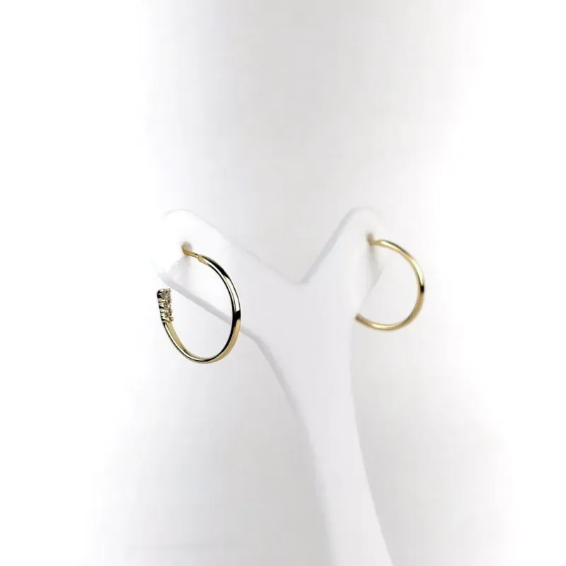 Brinco Argola Detalhes em Zircônia Banhado a Ouro 18k
