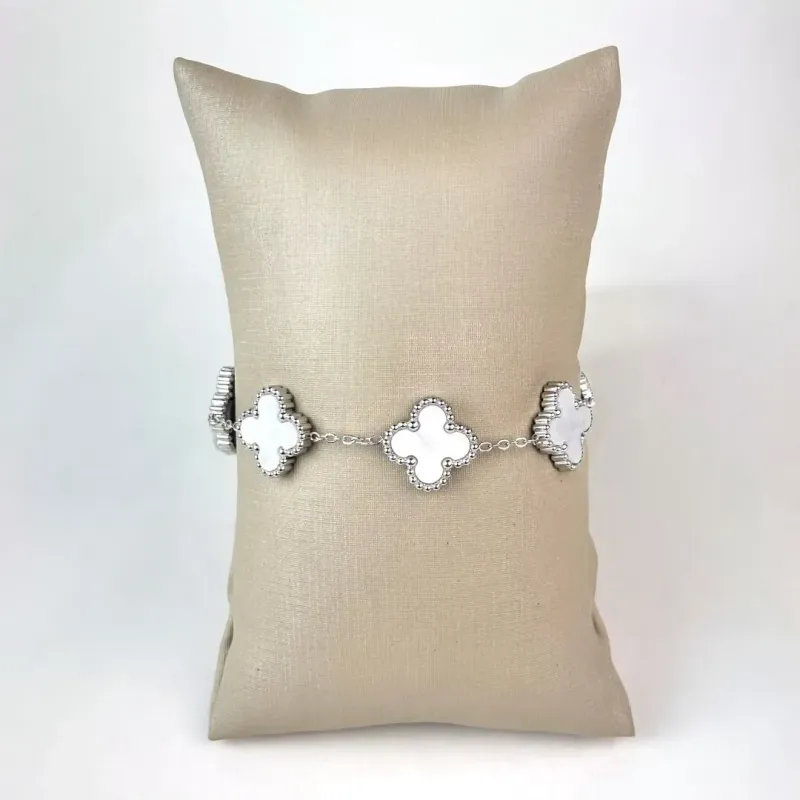 Pulseira Inspiração Branca Em Aço Inoxidável 316L