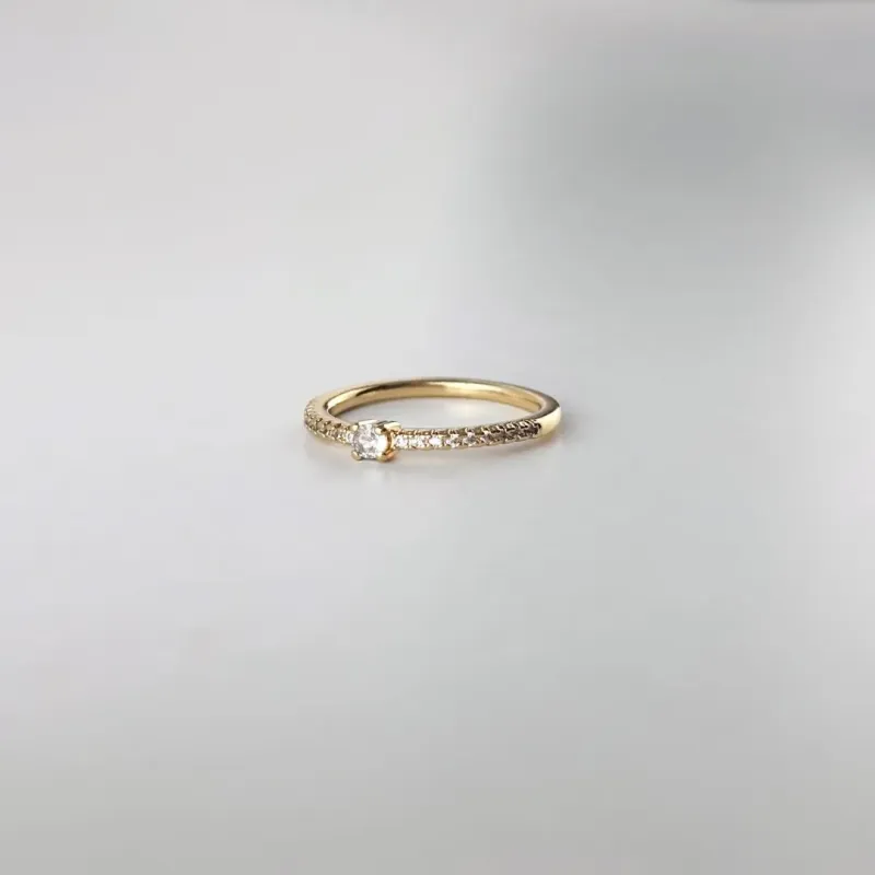Anel em Zircônias Folhado a Ouro 18k