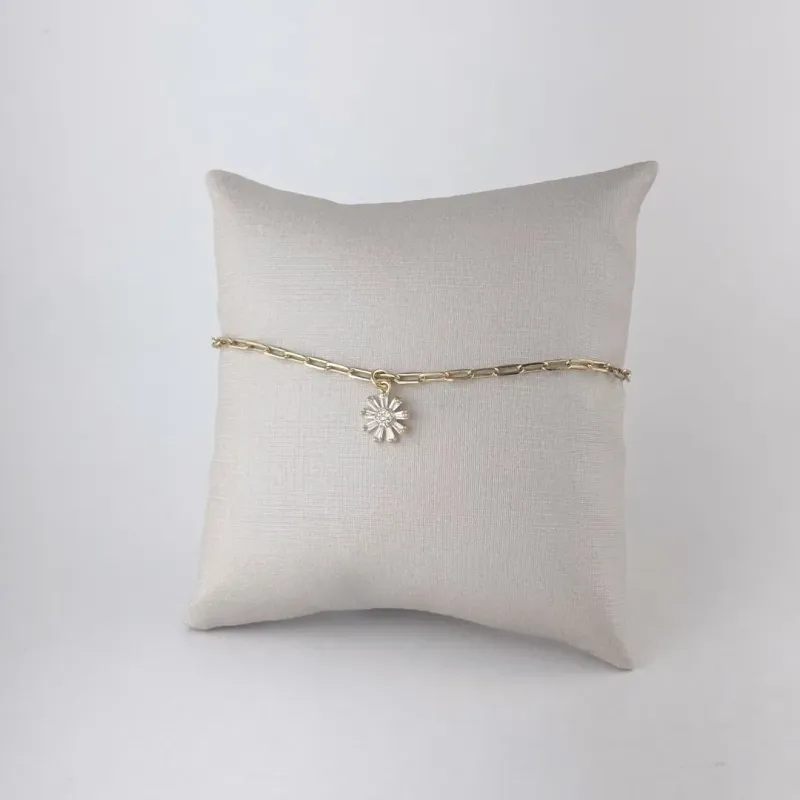 Pulseira Cartier com Pingente de Margarida Folheada a Ouro 18k