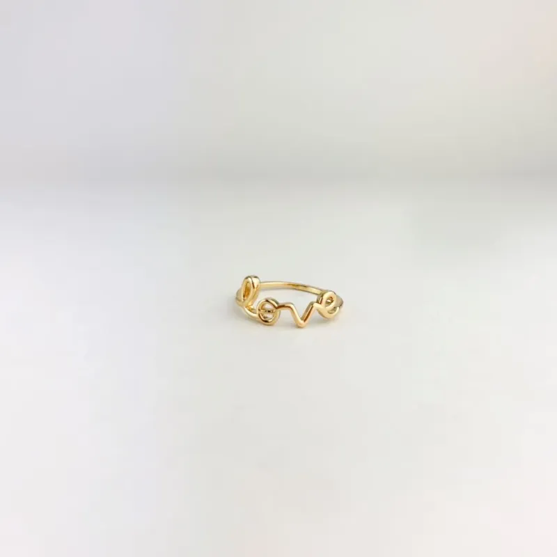 Anel Love Folheado a Ouro 18k