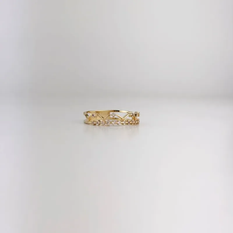 Anel Princesa Cravejado em Zircônias Folheado a Ouro 18k