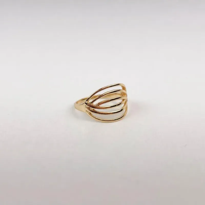 Anel Aros Circulares Folheado a Ouro 18k