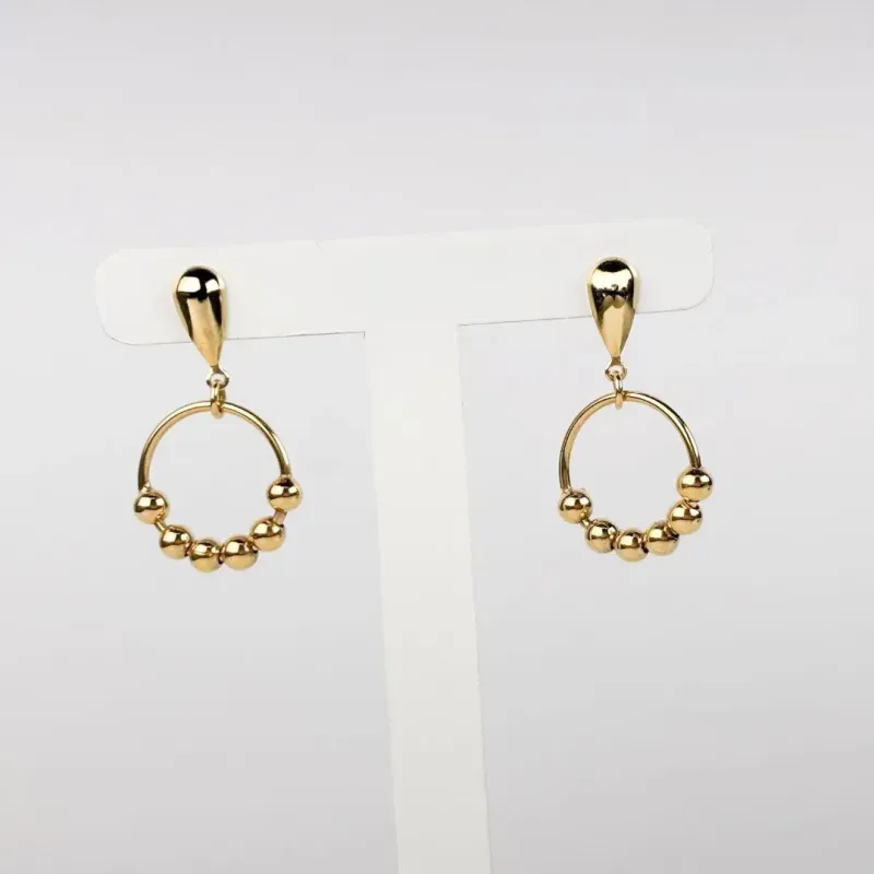Brinco Esferas de Ouro Banhado a Ouro 18k