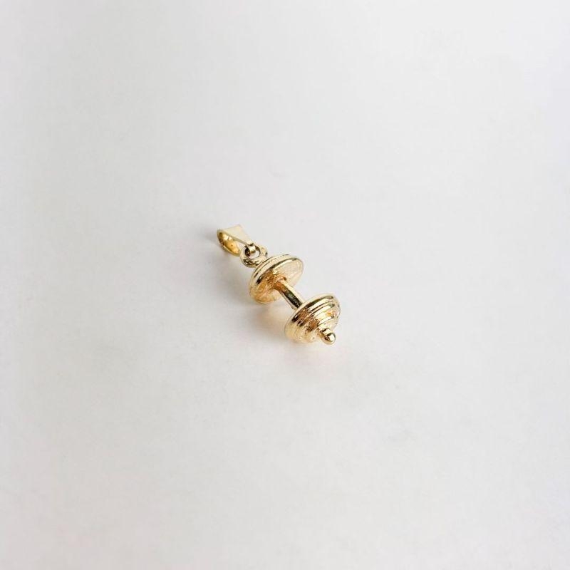Pingente Halter Peso de Academia Folheado a OUro 18k