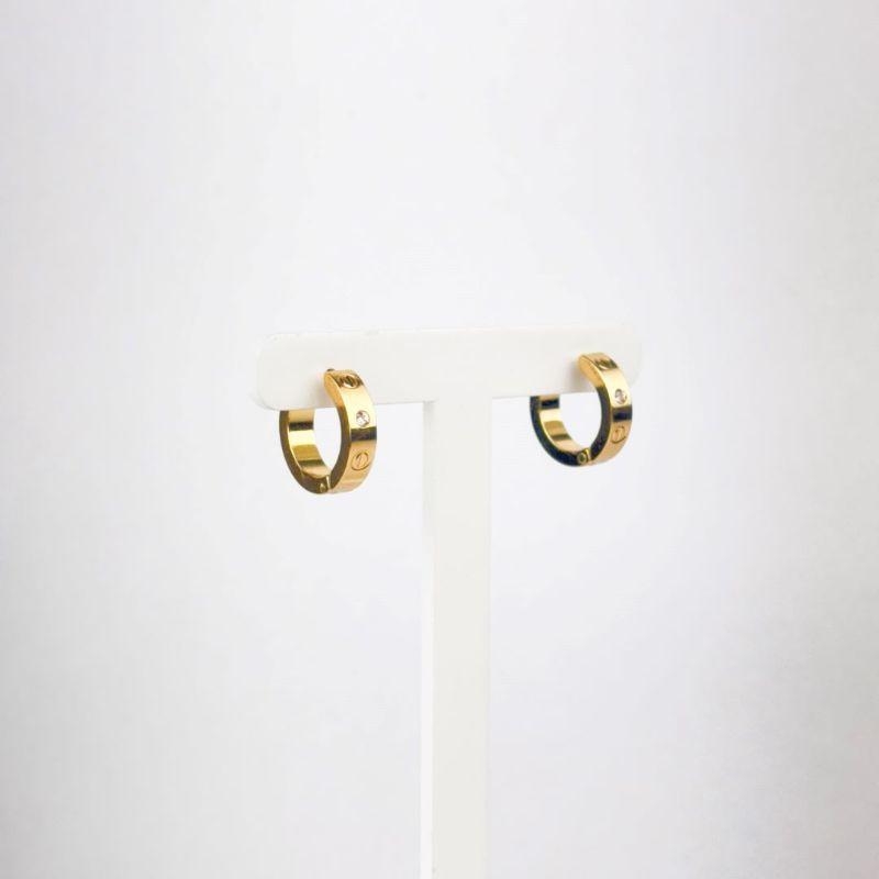 Brinco Argola em Zircônias Aço Inox 316L Dourado