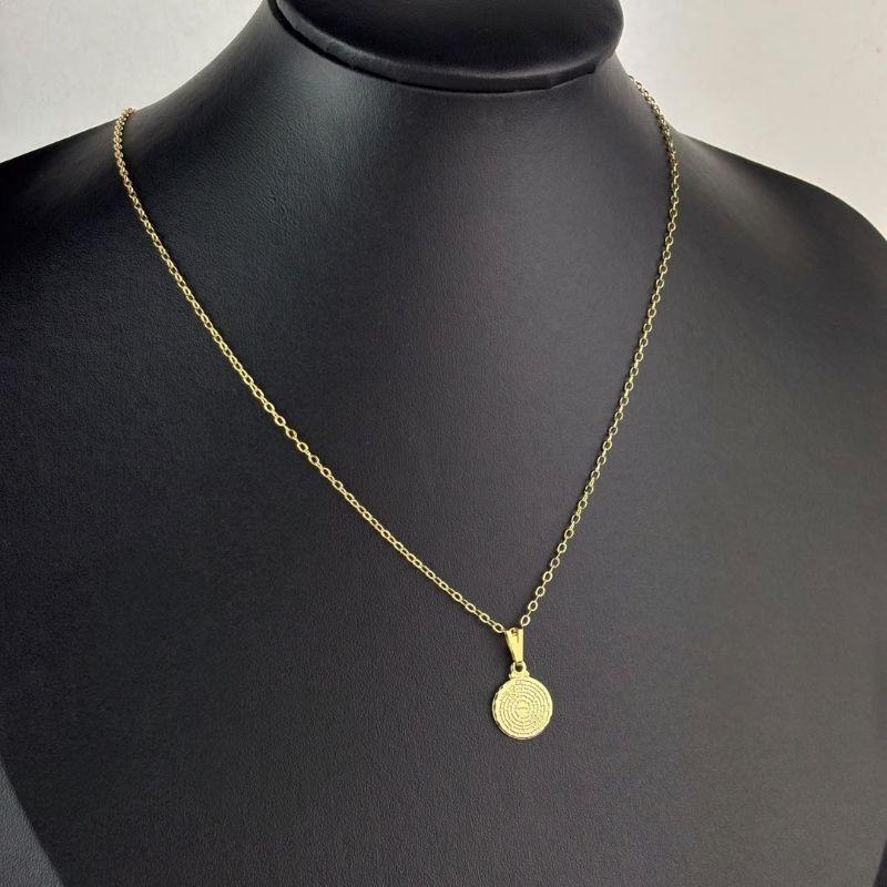 Colar Pingente Pai Nosso Folheado a Ouro 18k