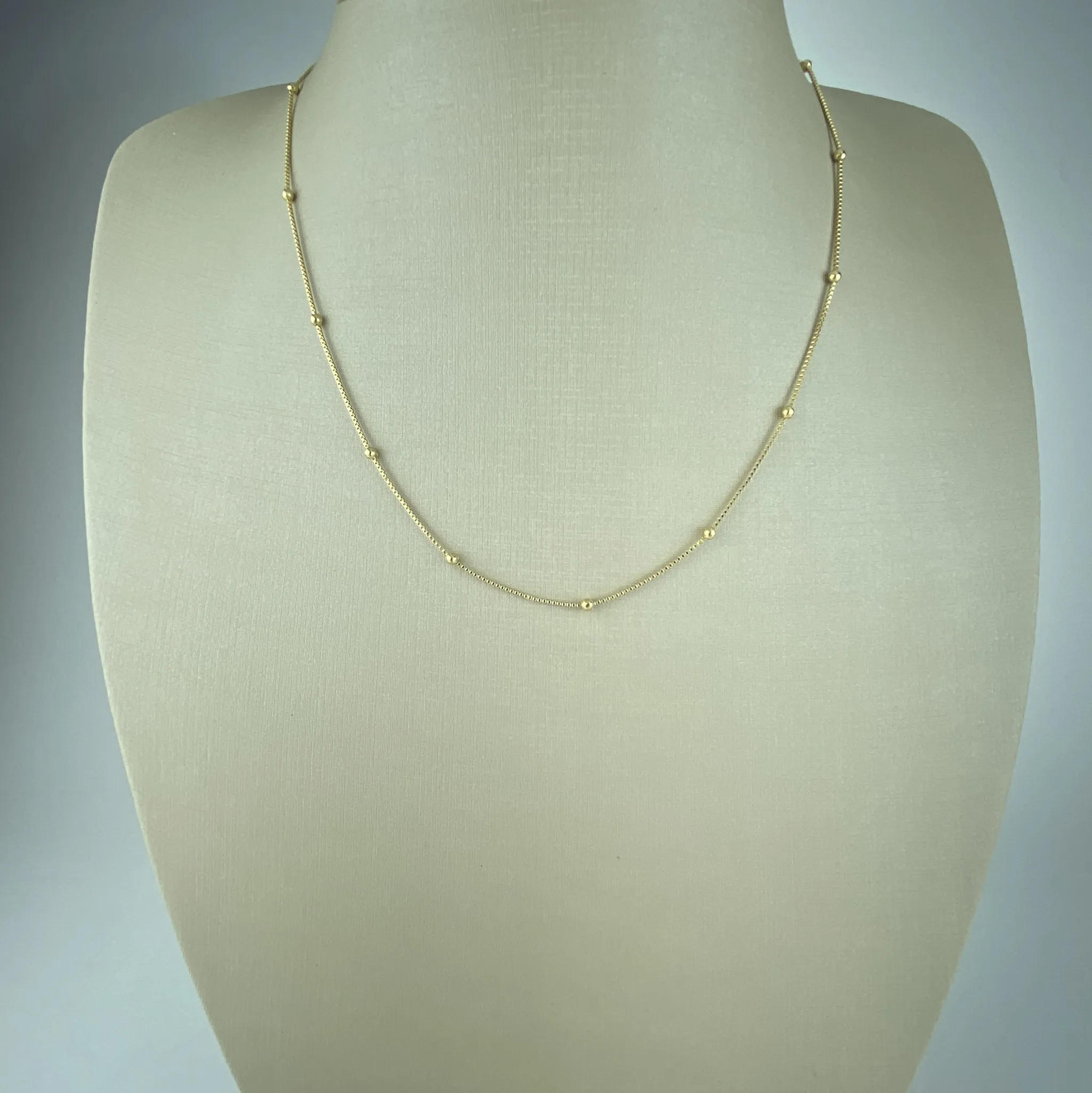 Colar Veneziana com Bolinhas Folheado a Ouro 18k