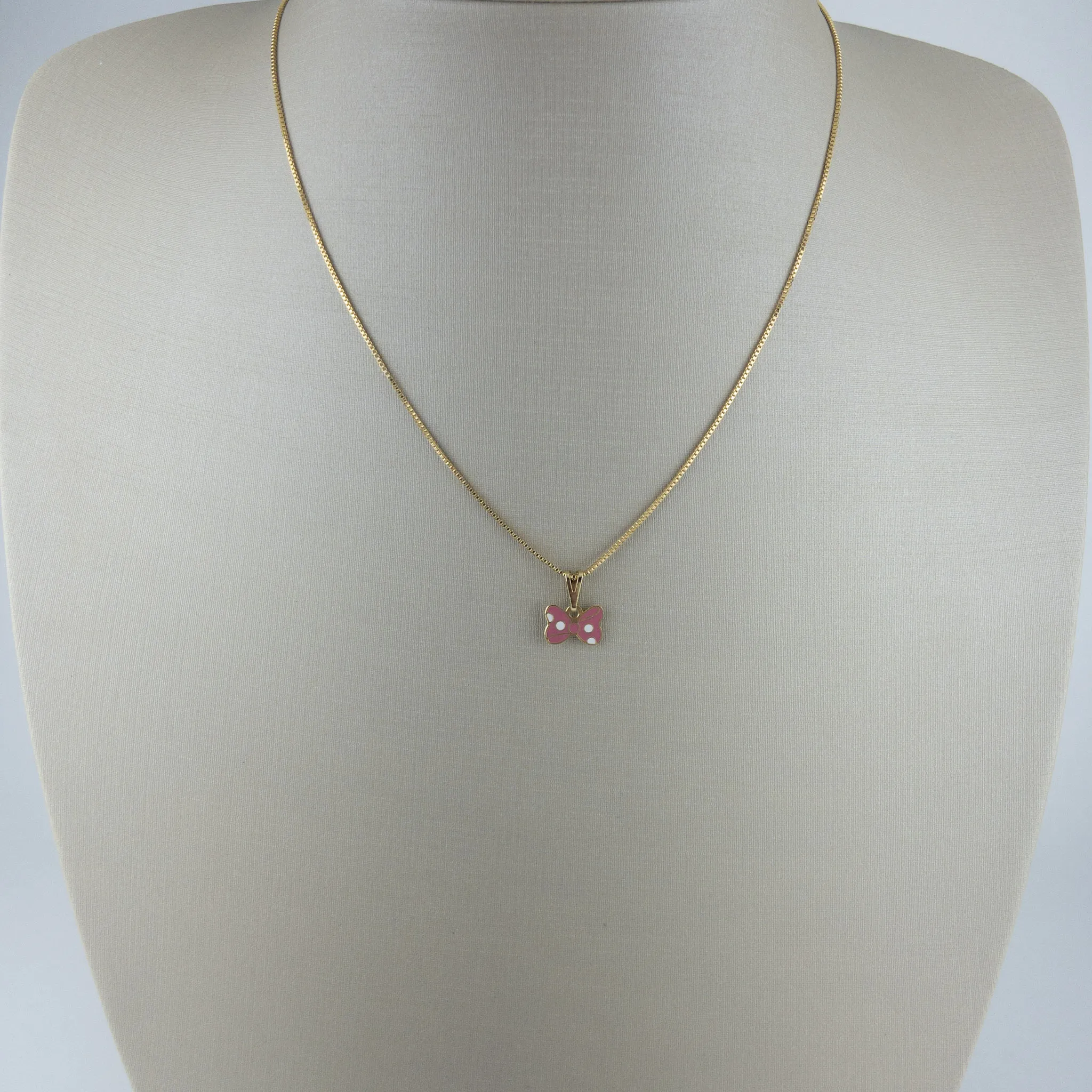 Colar Veneziana com Pingente de Lacinho Folheado a Ouro 18k