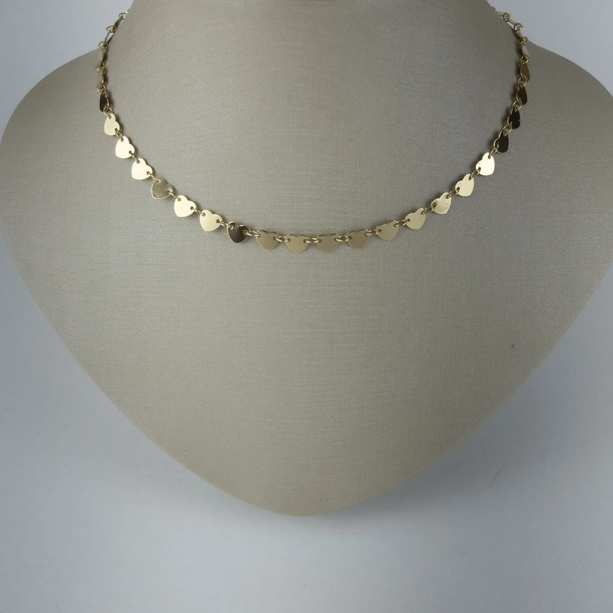 Choker com Corações Lisos Folheado a Ouro 18k