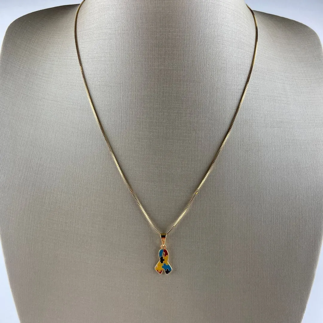 Colar Veneziana com Pingente Símbolo Altismo - Folheado a Ouro 18k