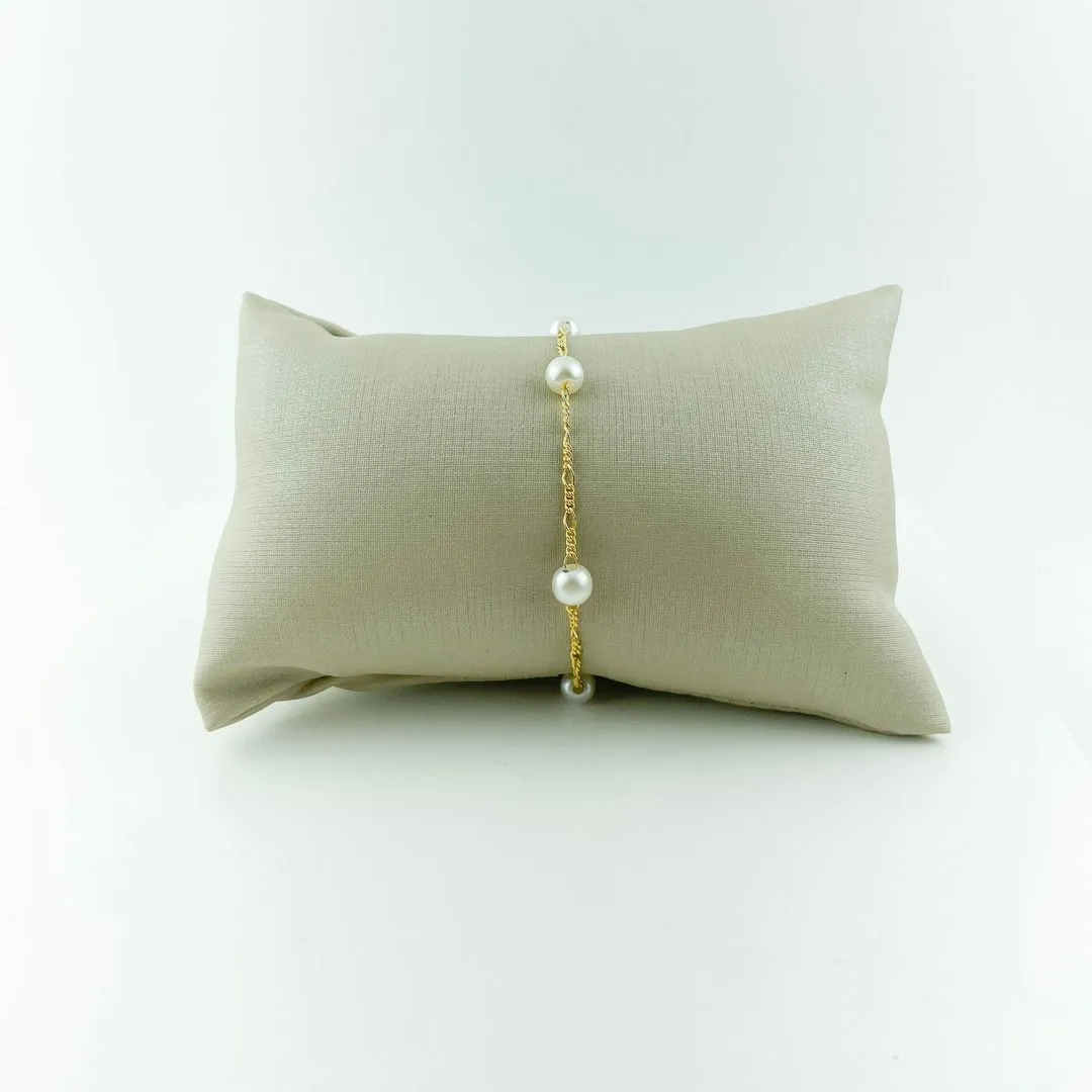 Pulseira de Pérolas Folheado a Ouro 18k