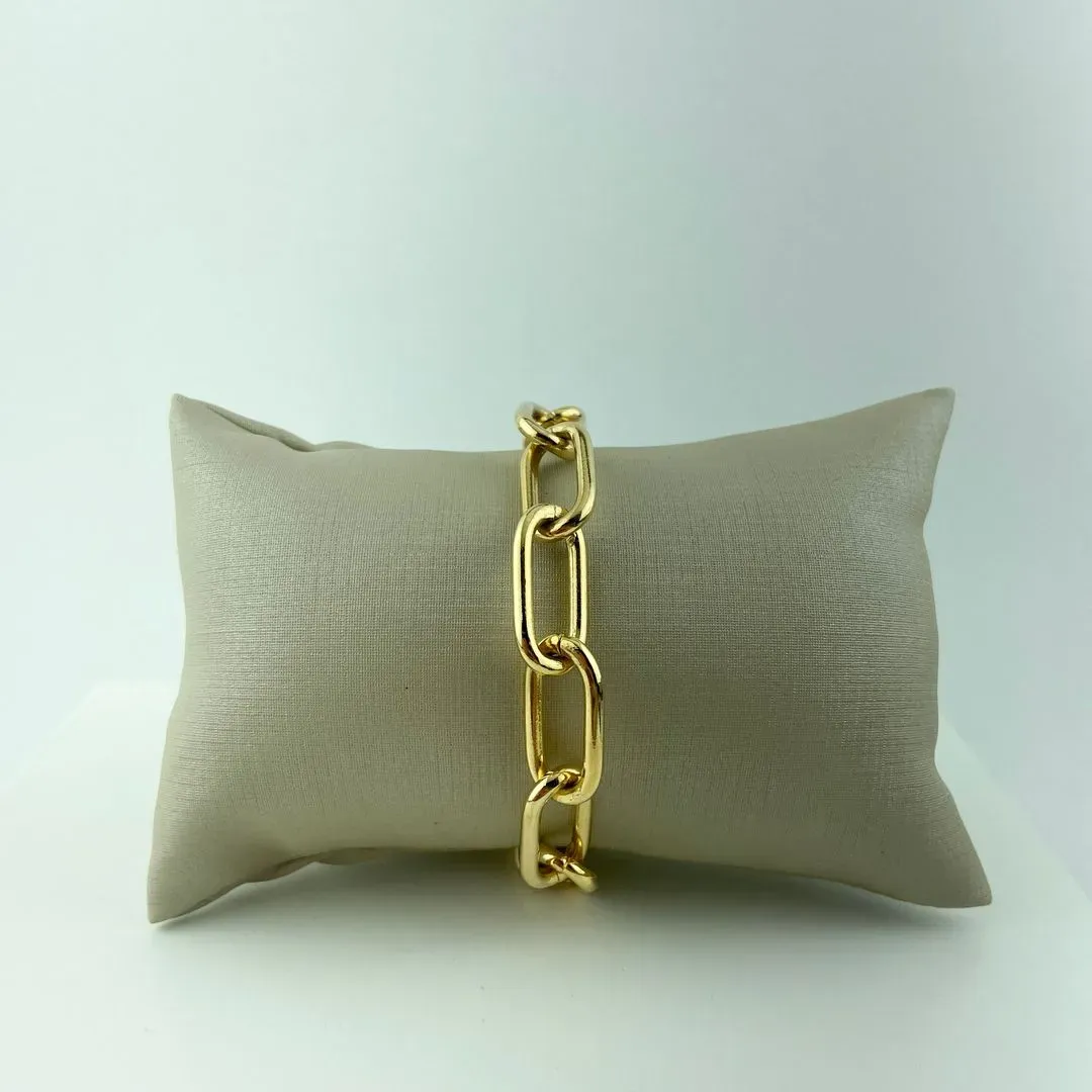 Pulseira Elo Oval Folheado a Ouro 18k