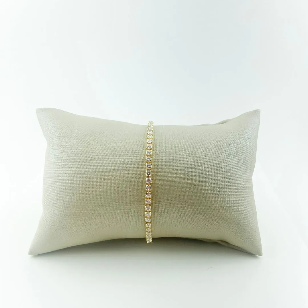 Pulseira Riviera com Elos Folheado a Ouro 18k