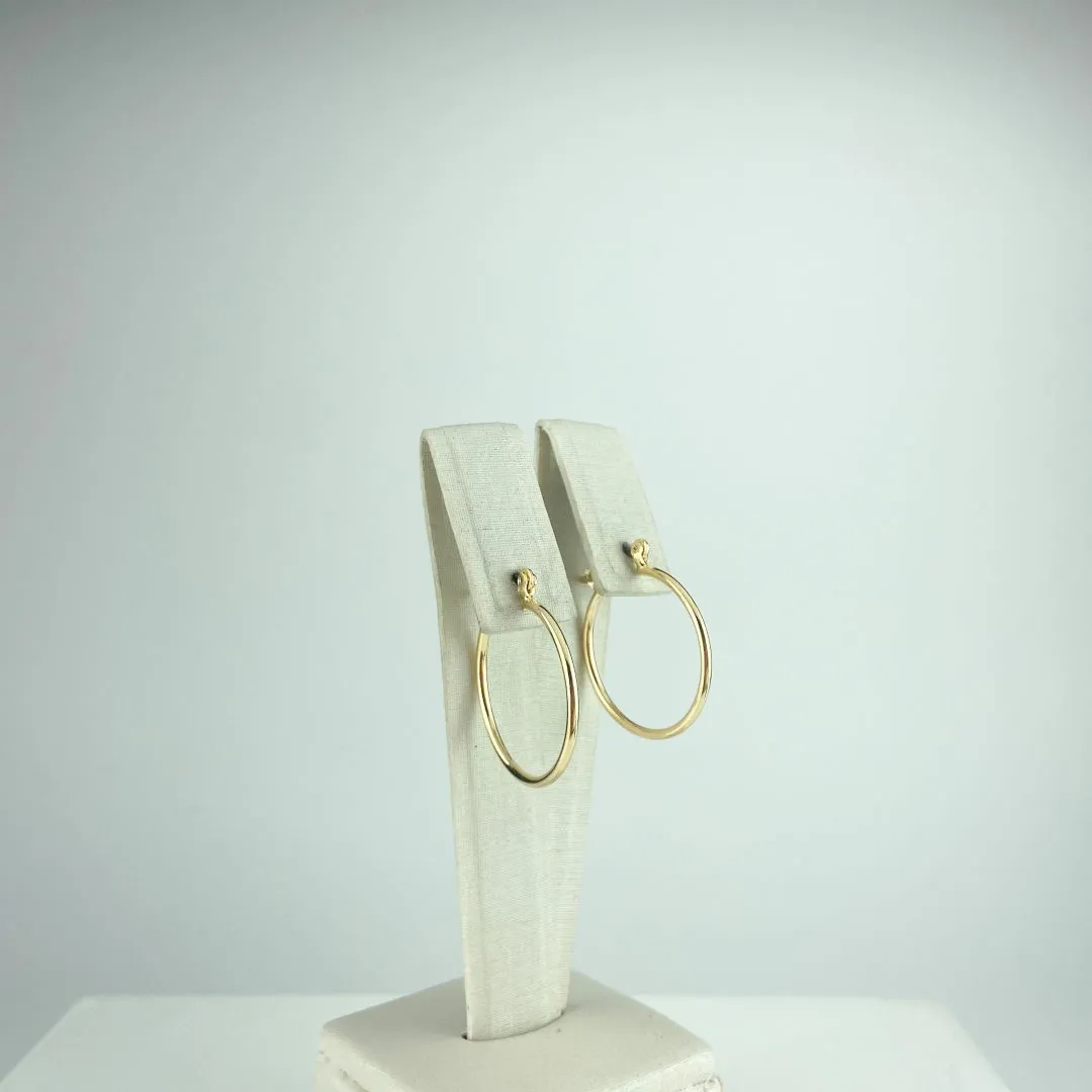 Brinco Argola Lisa Fecho Italiano Folheado a Ouro 18K