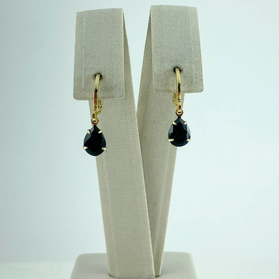 Brinco Argolinha com Gota em Zircônia Folheado a Ouro 18k