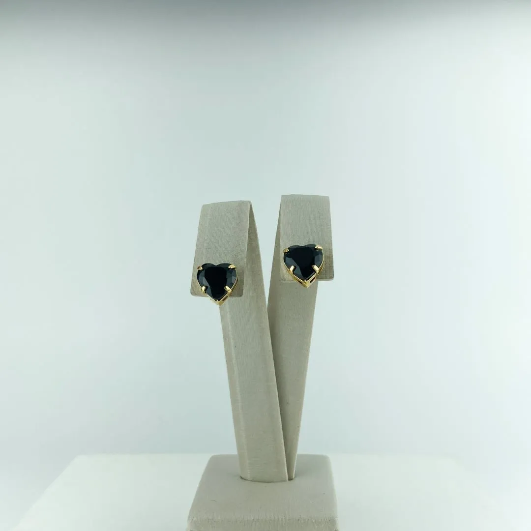 Brinco Design de Coração  Folheado a Ouro 18k
