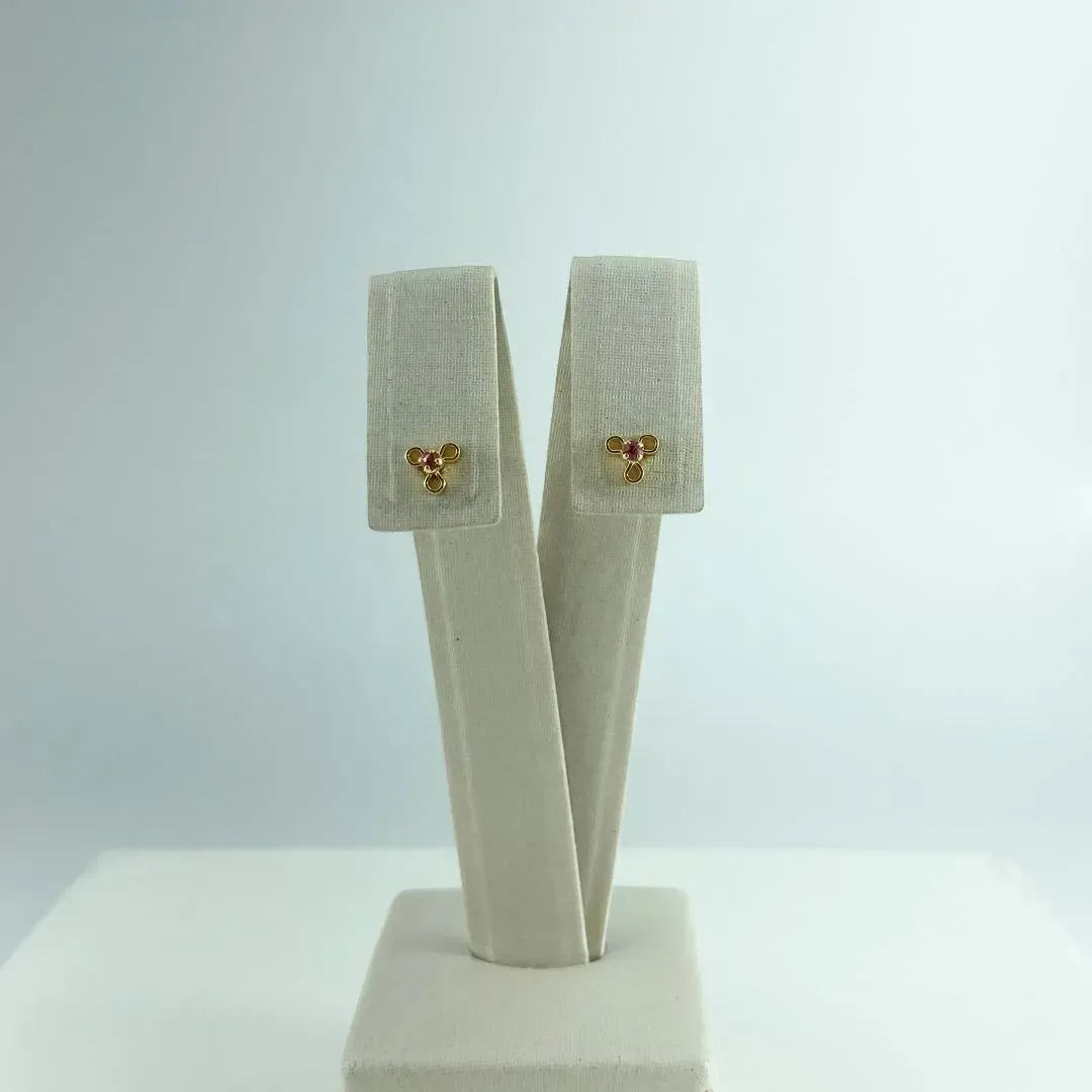 Brinco Infantil com Zircônia Folheado a Ouro 18k